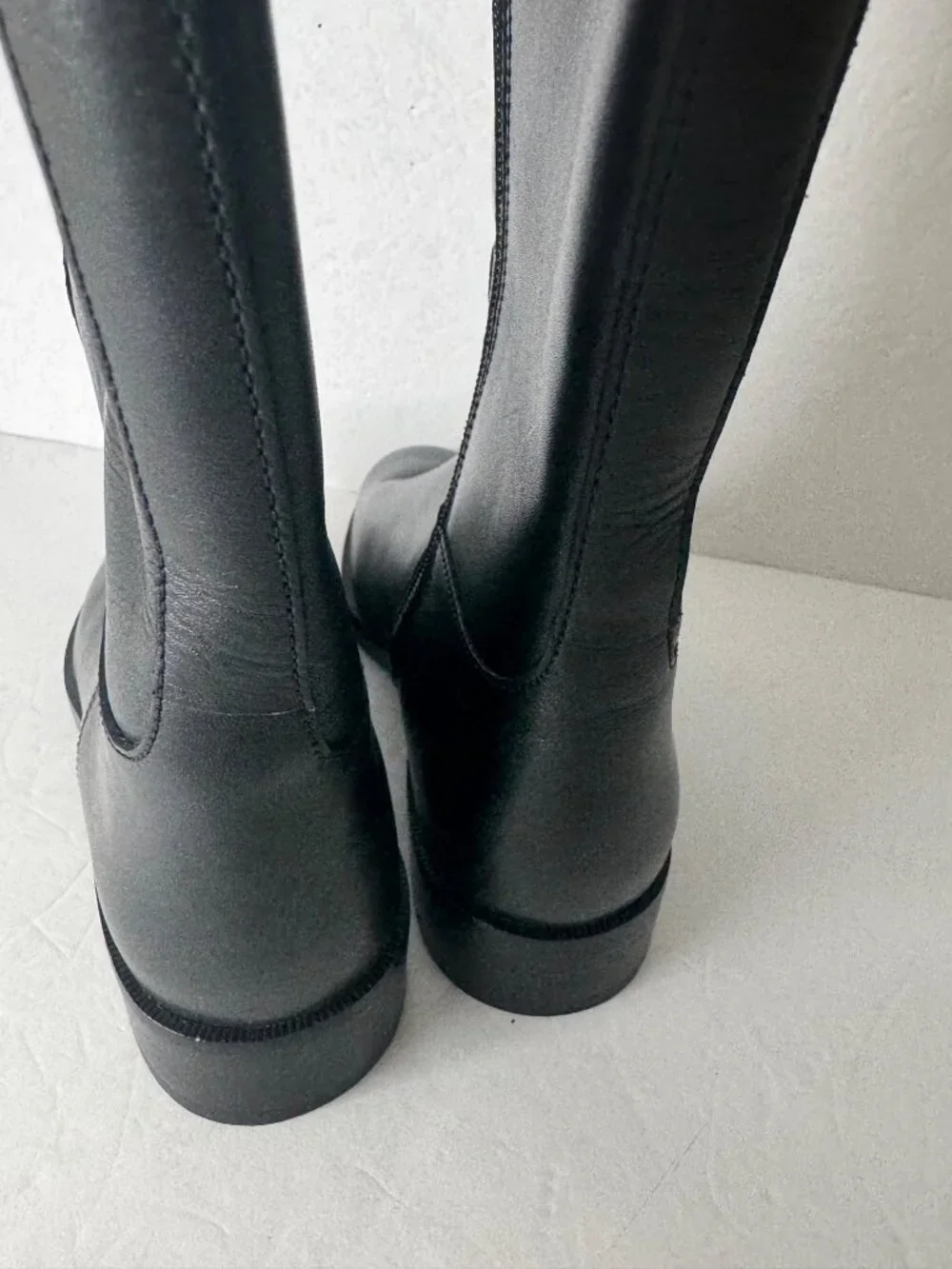 Tory Burch Everly Strap Tall Knee Black Leather Riding Boots Size 5 NEW